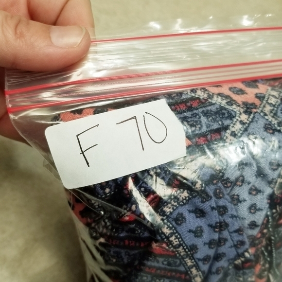 Roxy Dress V-neck Pink Purple Blue Patchwork Print Design Smocked cut out back S - Picture 6 of 14